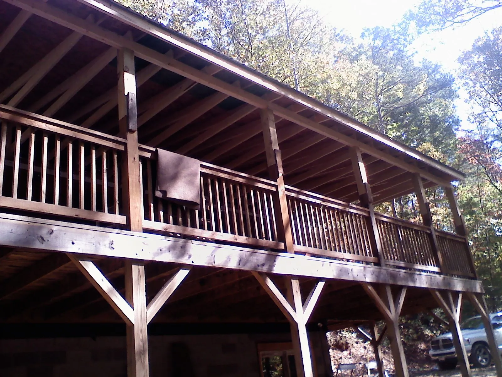 Timber framing under a new elevated porch and deck — Roof Leak Repair in Abbeville by Roofing Brothers